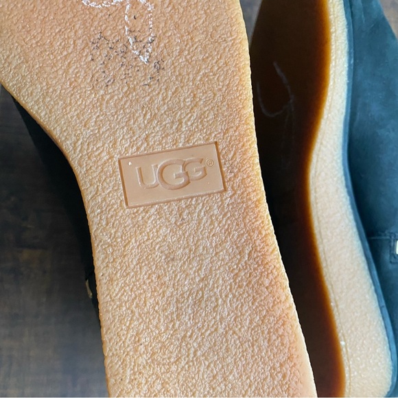 UGG Ariane Black Studded Nubuck Fringe wedge boots - Picture 10 of 15